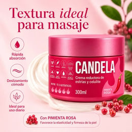 CANDELA EFECTO FUEGO™ Crema Reductora de Estrías y Celulitis