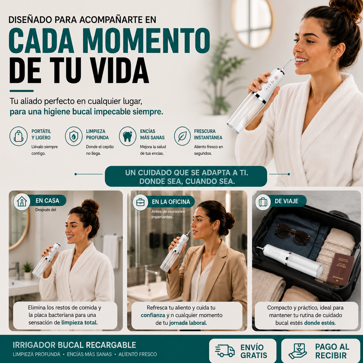 Irrigador Bucal Portátil-Fluira AquaSmile™