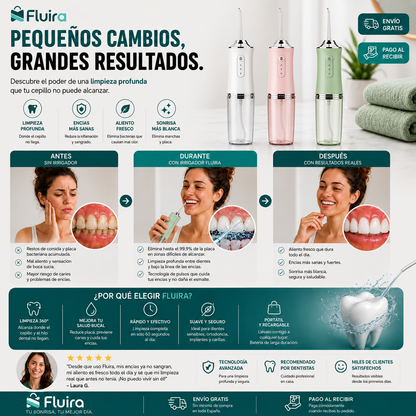 Irrigador Bucal Portátil-Fluira AquaSmile™