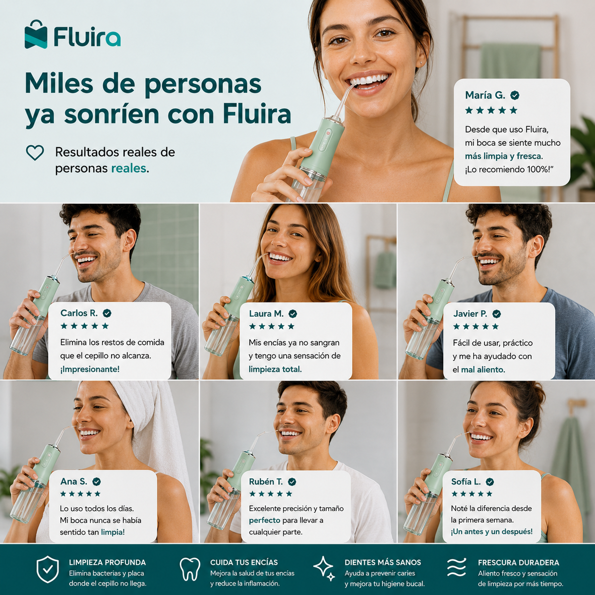 Irrigador Bucal Portátil-Fluira AquaSmile™