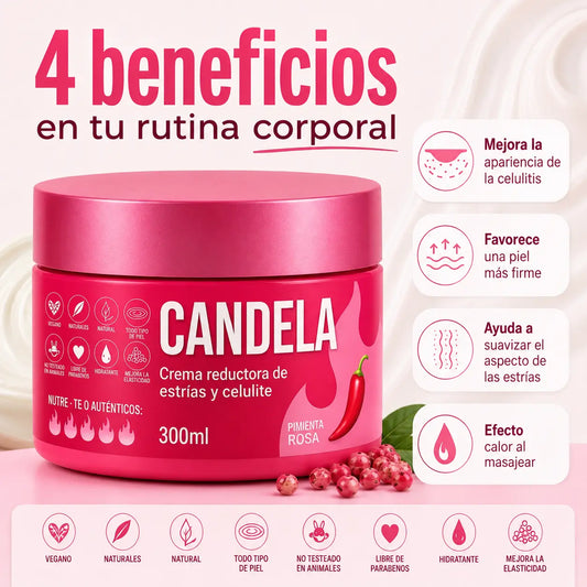 CANDELA EFECTO FUEGO™ Crema Reductora de Estrías y Celulitis